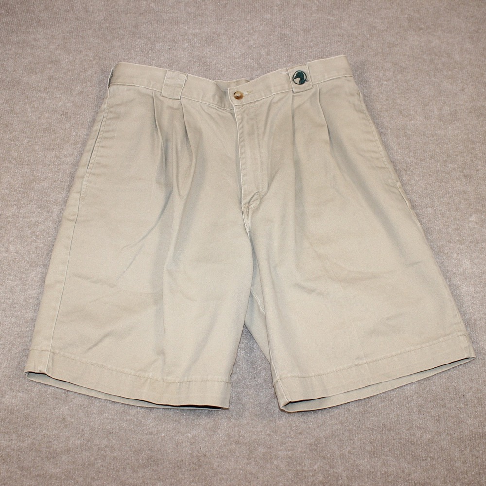 Ducks Unlimited Mens 33 Pleated Chino Shorts Khaki Tan Cotton JH11603 RIE